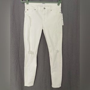 NEW Hudson jeans white midrise Nico super skinny size 28 color STRI